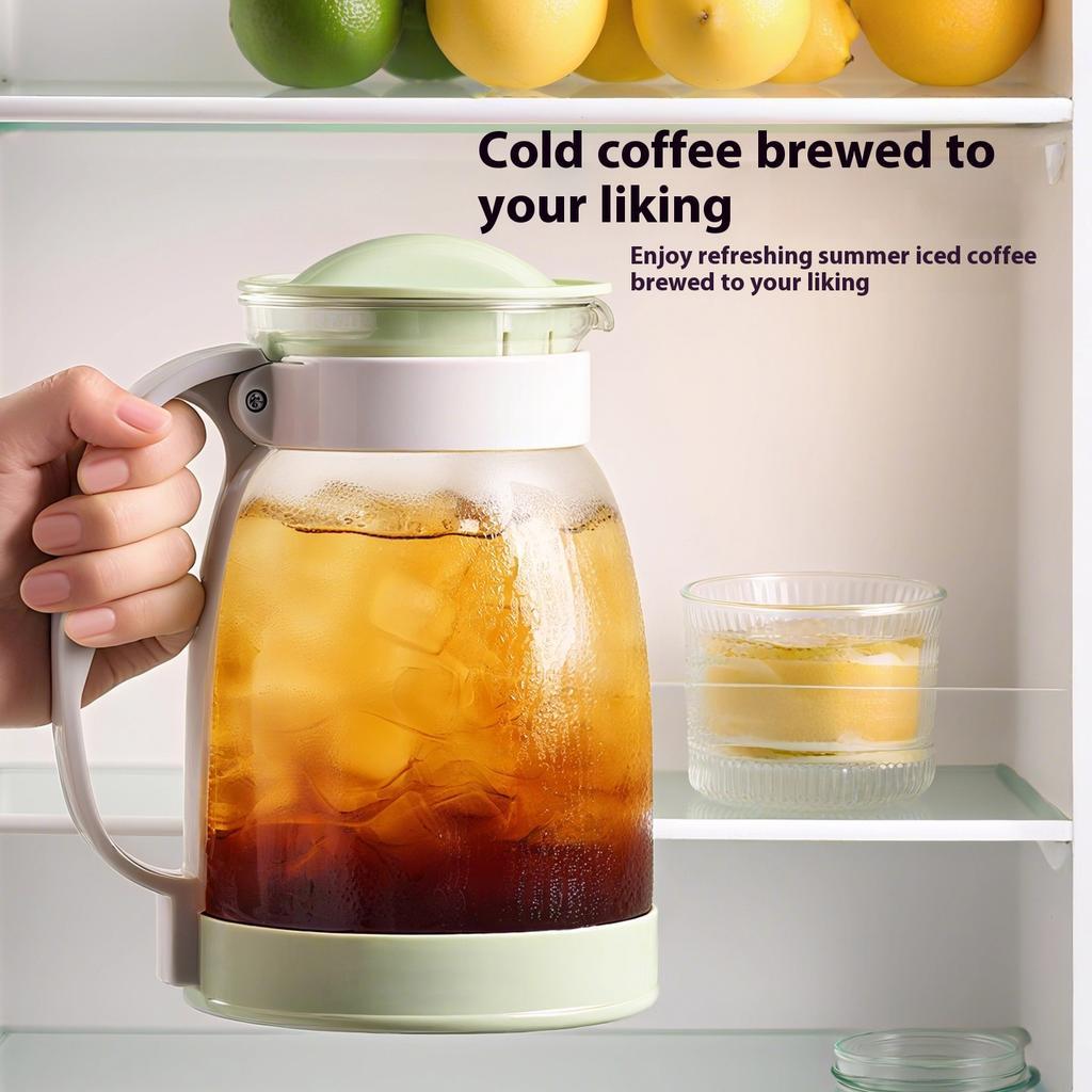 Gianxi Kaffeekanne Haushalt Handaufguss Kaffeeset Große Kapazität Teekanne Glas Hitzebeständig Obstkaffeekanne