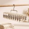 Stainless Steel 20-Clip Sock & Underwear Drying Rack – Windproof Balcony Clothes Hanger