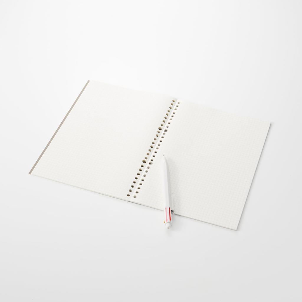 MUJI Peelable 5mm 26 50 NAA93A9A Notebook-Style Loose-Leaf Paper, Gray, B5, Grid, Holes, Sheets,