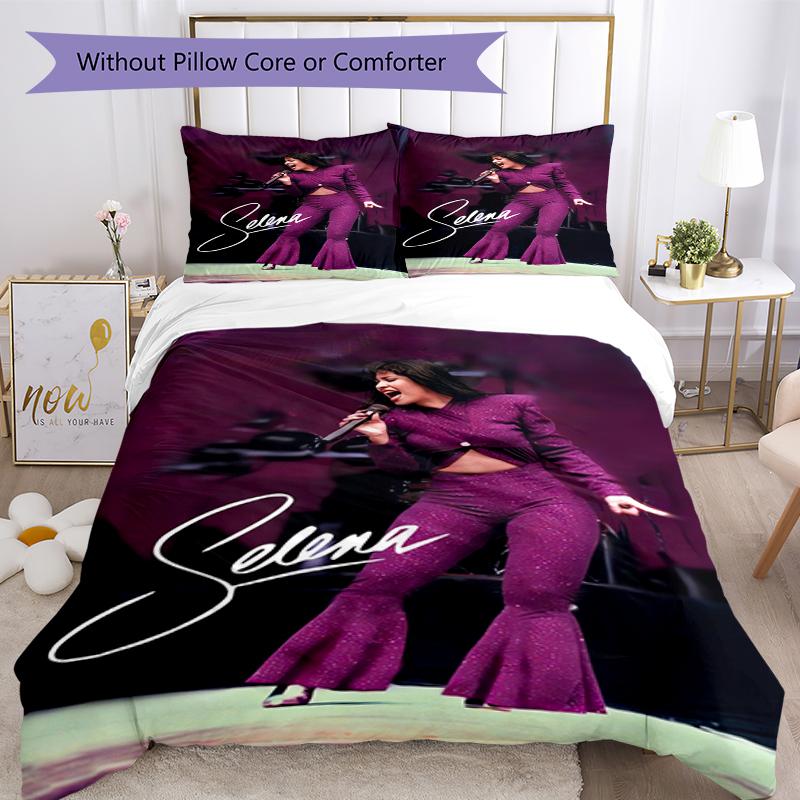 3pcs Selena Quintanilla Bedding Set Duvet Cover Closure Includes 1 Duvet Cover & 2 Pillowcases, Soft and Comfortable for All Seasons.