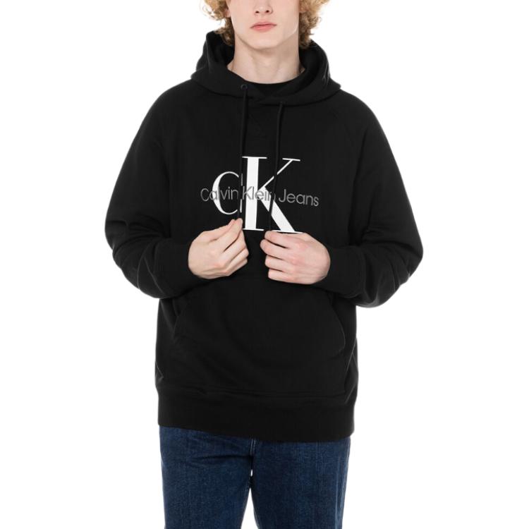 

Calvin Klein Hooded Letter Loose Casual Comfortable Drop Shoulder Long Sleeve Sweatshirt Men sweatshirt Black J325245-BEH XL