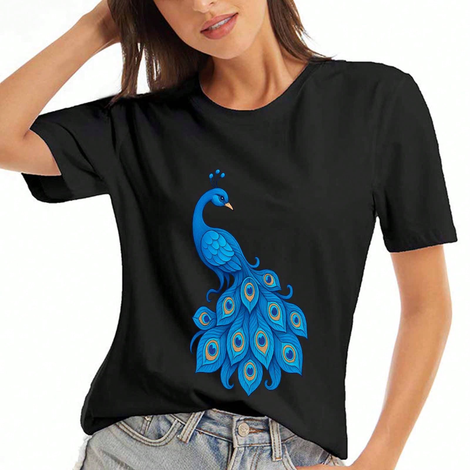 Peacock Bird unisex Cotton T Shirt, Premium Cotton Graphic Tee, Durable, Casual And Fashionable. I m A Peacock You Gotta Let Me Fly Funny Bird Lover G S разноцветный