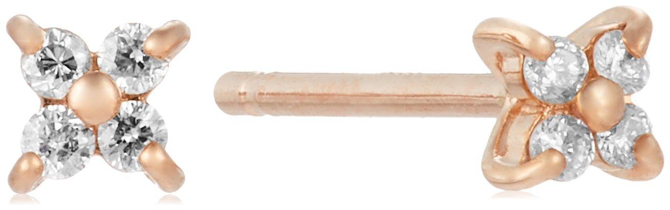 

ESTELLE [WEB EXCLUSIVE] Diamond 10K Pink Gold Flower Motif Earrings 0212-2457-0018-0000