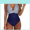 Costume da Bagno Donna Intero Con Incrocio Color Block Poliestere Per Sport Acquatici E Relax in Spiaggia