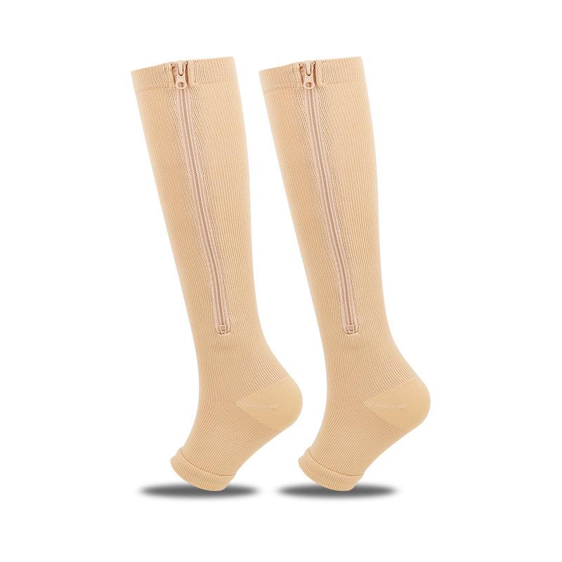 Zipper Compression Running Socks: Cross-Border Sports, Calf Support