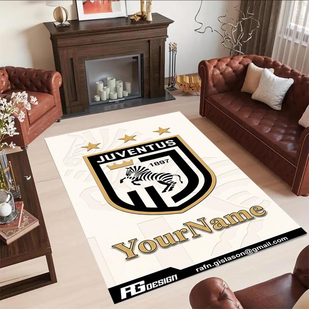 Juventus Personalized Name Carpet Suitable for Living Rooms Entryway Dormitory Decorate Room Antislip Carpet Decorate Offices Best for Christmas