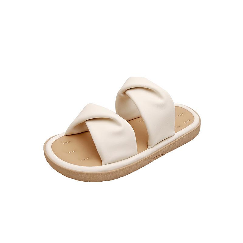 

Yuanlitong step on shit feeling thick-soled slippers women wear high-end casual cool slippers comfortable wrinkled sandals women 35