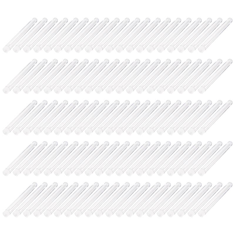 A20F-100Pcs 12X100mm Transparent Laboratory Clear Plastic Test Tubes Vials With Push Caps School Lab Supplies