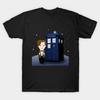 Men Black Print T-shirt Kokeshi 11Th Doctor Who No-Cut Transfer Paper Print Cotton Tshirt