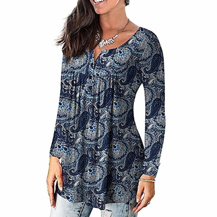 Trendy Large Size Women's Casual Shirt Printed Loose Top Long Sleeved Fashion Spring Autumn New