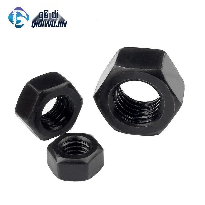 Zestaw śrub z nakrętkami sześciokątnymi o wysokiej wytrzymałości, czernione: Żelazo, Klasa 8/10.9/12.9.