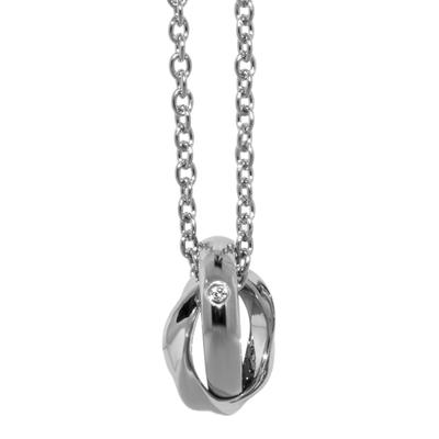 LION HEART Men's Wave Double Ring Necklace, Surgical Stainless Steel, Silver, Direct from Manufacturer