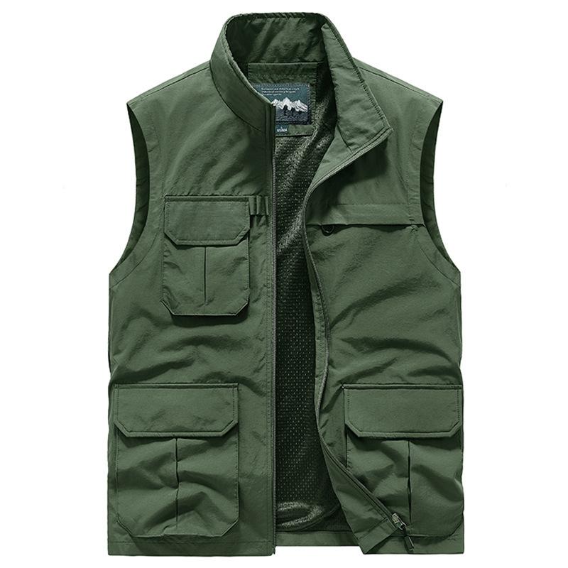 Outdoor Vest Men's Multifunctional Pocket Vest Fishing Vest Casual Thin Photography Vest Coat