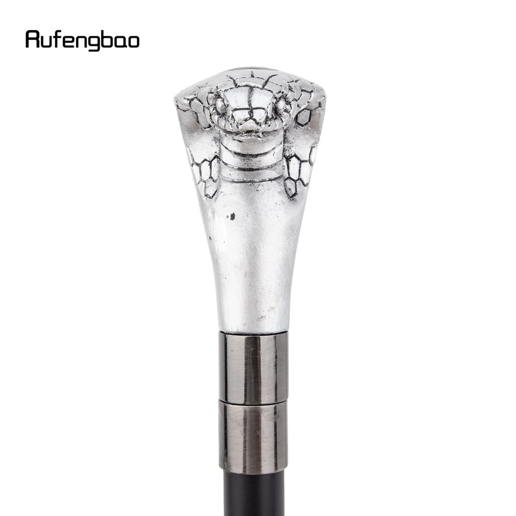 White Resin Snake Cobra Head Walking Cane Fashion Decorative Steel Stick Gentleman Elegant Cosplay Cane Knob Crosier 95cm