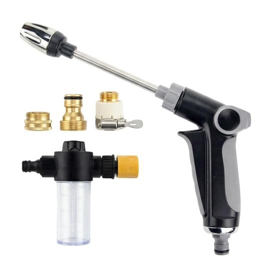 Garden Hose Nozzle with 360-degree Adjustable Spray High Pressure Water Cleaning