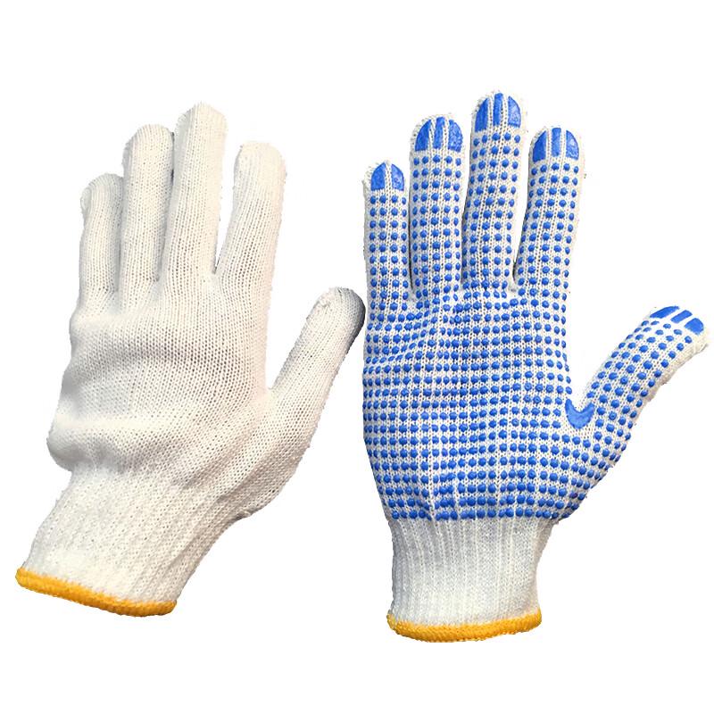 Aohang Blue Dotted Cotton Work Gloves One Size