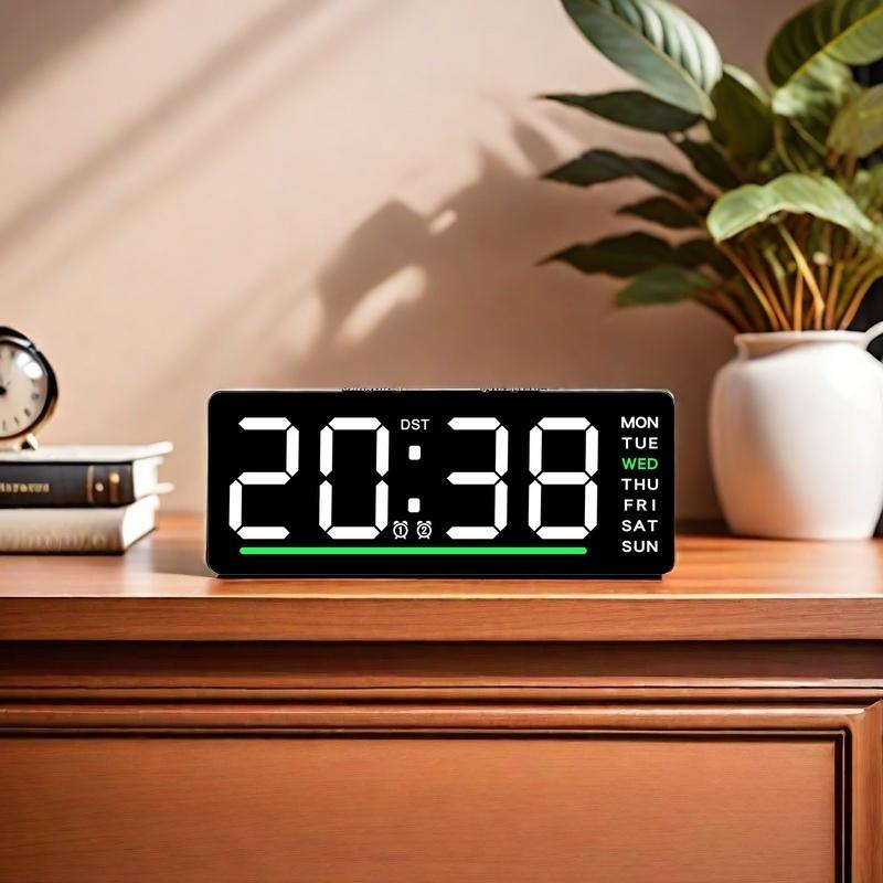 Ceas cu alarmă cu LED digital Data Reglarea temperaturii luminozitate Ceas electronic pentru copii Ceas cu amânare silențioasă 12/24H Alimentat prin USB