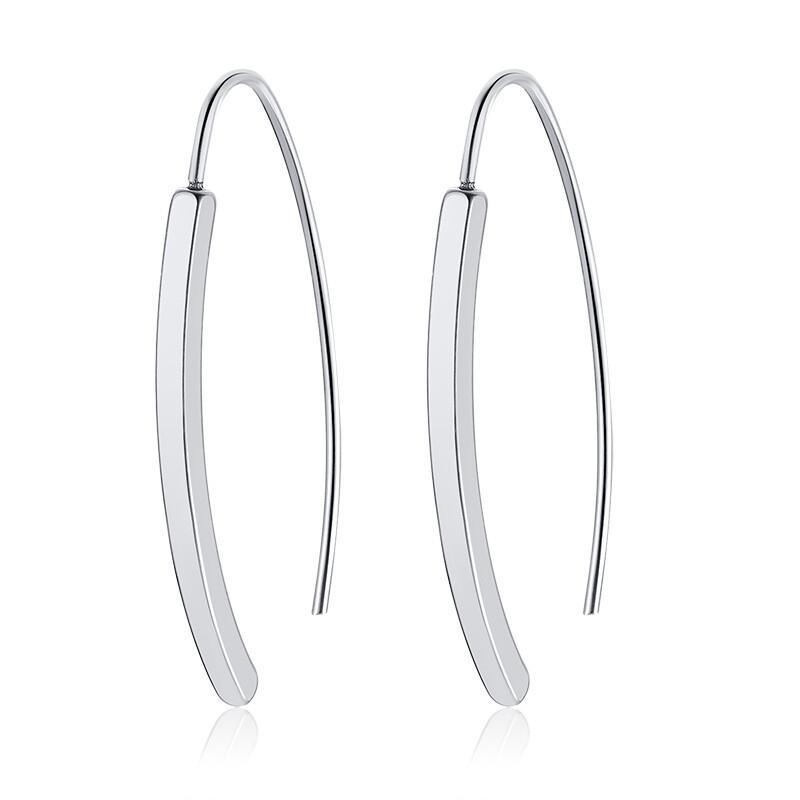 Women s Gold Plated Bar Dangle Earrings, Dangle Earrings Wire Threader Earrings Open Hoop Earrings