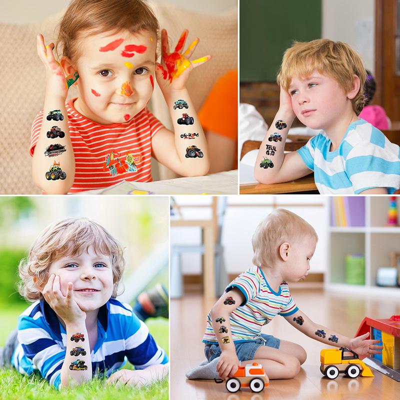 

1 шт. мультяшная машина временная татуировка наклейка милый внедорожник водонепроницаемый тату дети смешной подарок на день рождения as the picture