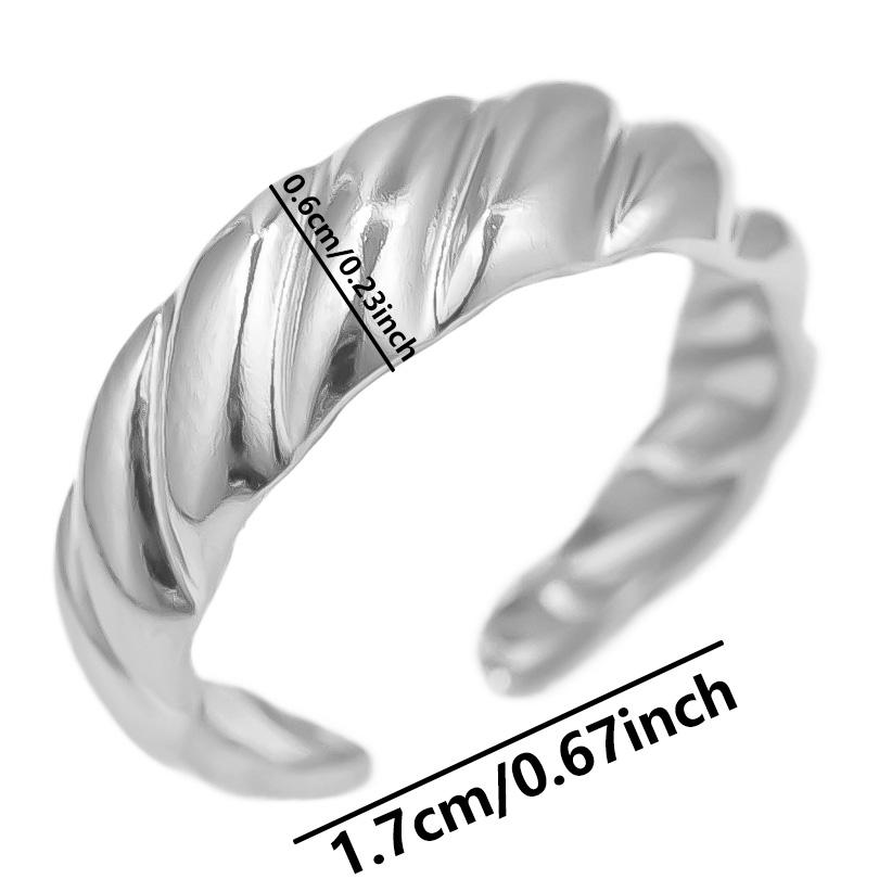 Echtvergoldeter Offener Verstellbarer Ring Echter Stein Edelstahlringe Für Damen Herren Zubehör Geometrischer Schmuck Ringe Geschenk