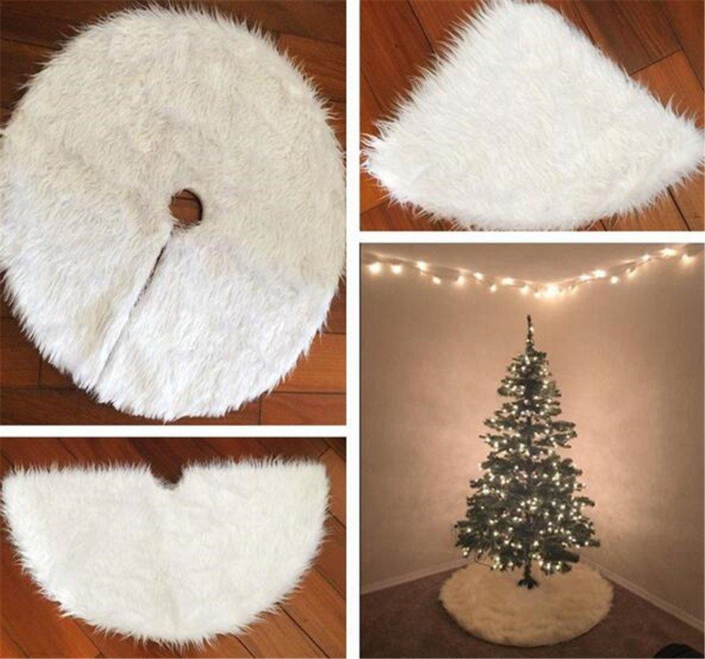 Lhyxuuk Christmas Tree Christmas Cute Tree Luxurious Base Decor Solid White Skirt, Decoration, Circular, Skirt, Cover, Ornament, (78cm),