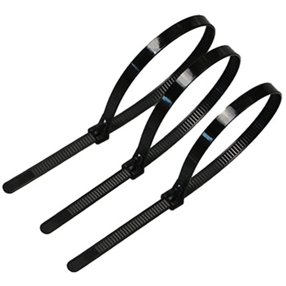 Reusable Repeat Tie Cable Ties, Removable, Long, Secure, Durable, ShopXJ, Pack of 100 (8400mm, Black)