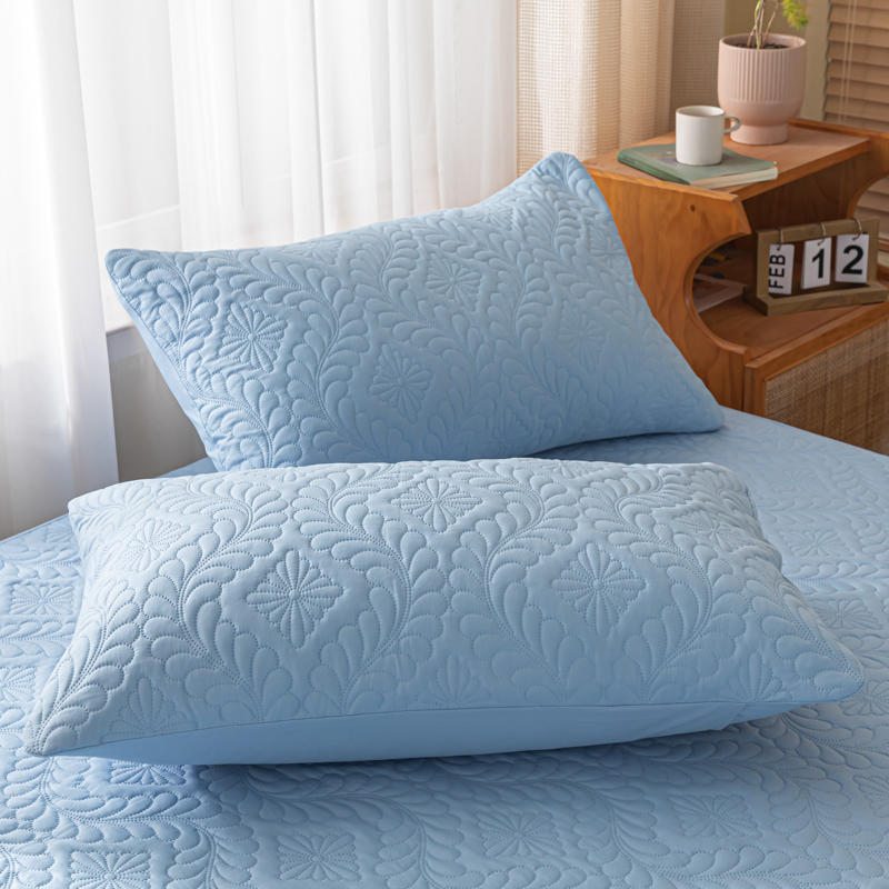 1 Pc Waterproof Quilted Pillowcase Solid Color Pillow Cover Case 48x74cm Pillowcover