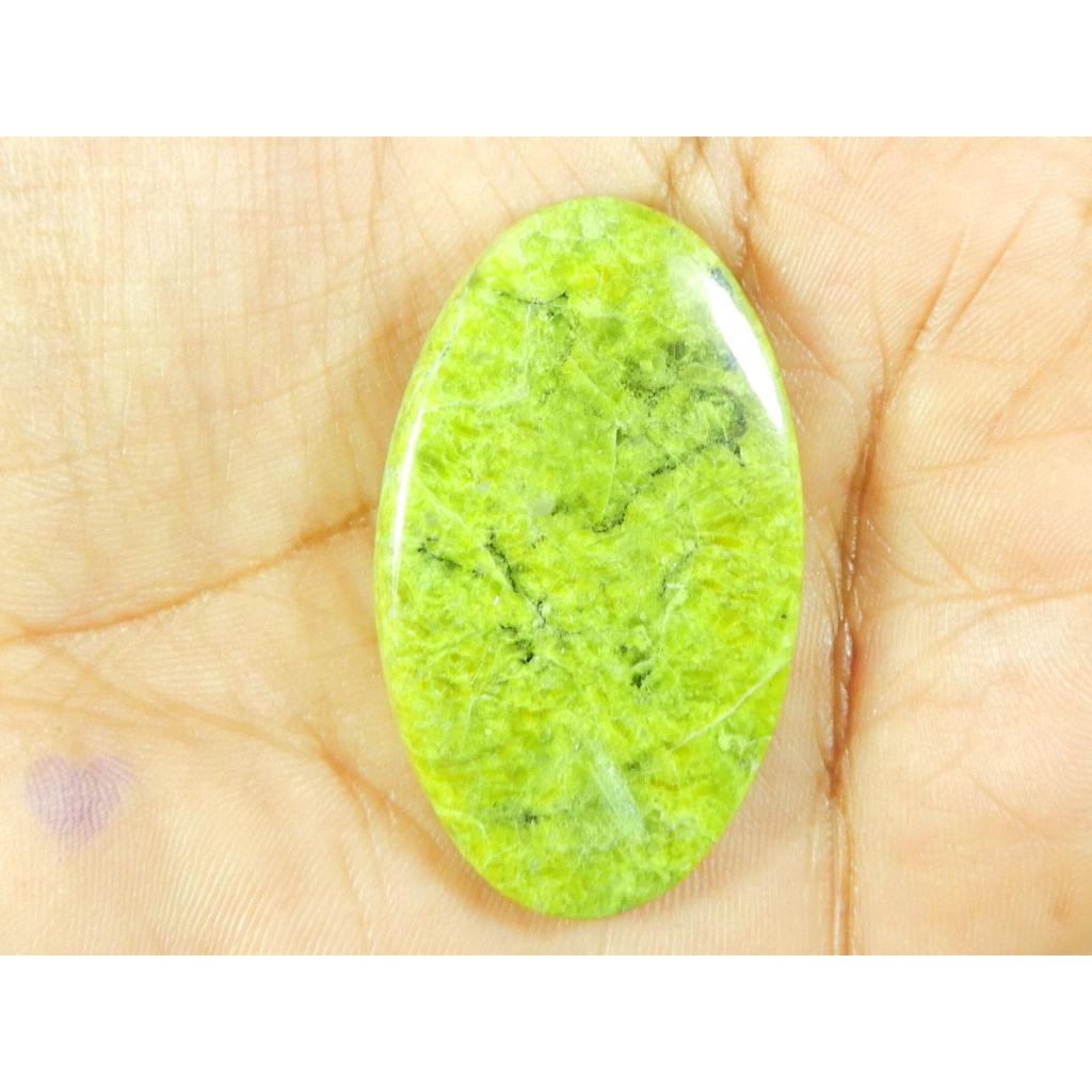 25X43X05 MM Natural Green Opal Oval Shape Cabochon Loose Gemstone 45Cts. SK-4755