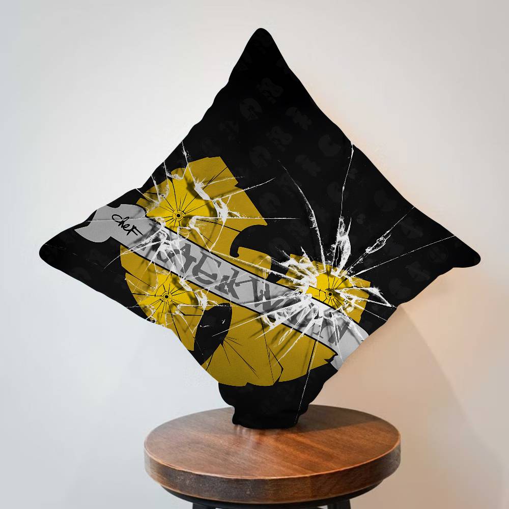 Hip Hop Group Wu Tang Pillow Covers Cartoon Sofa Decorative Home Double-sided Printing Short Plush Cute Cushion Cover