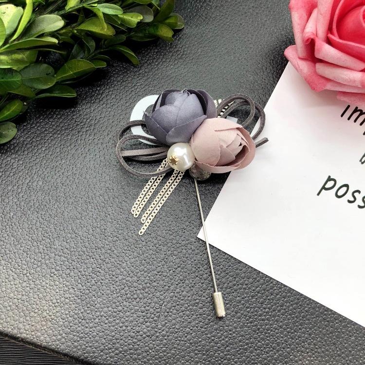 

Корейская версия броши-цветка из норковой ткани, свитер, корсаж с жемчугом, женская пряжка для шарфа, длинная булавка, аксессуары для одежды, куртки