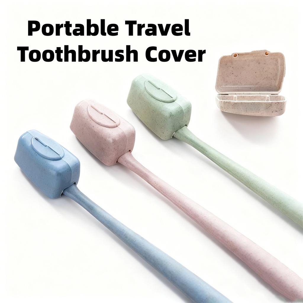 YS00270-4-Pack Wheat Straw Toothbrush Head Covers - Portable Travel & Outdoor Storage Protectors