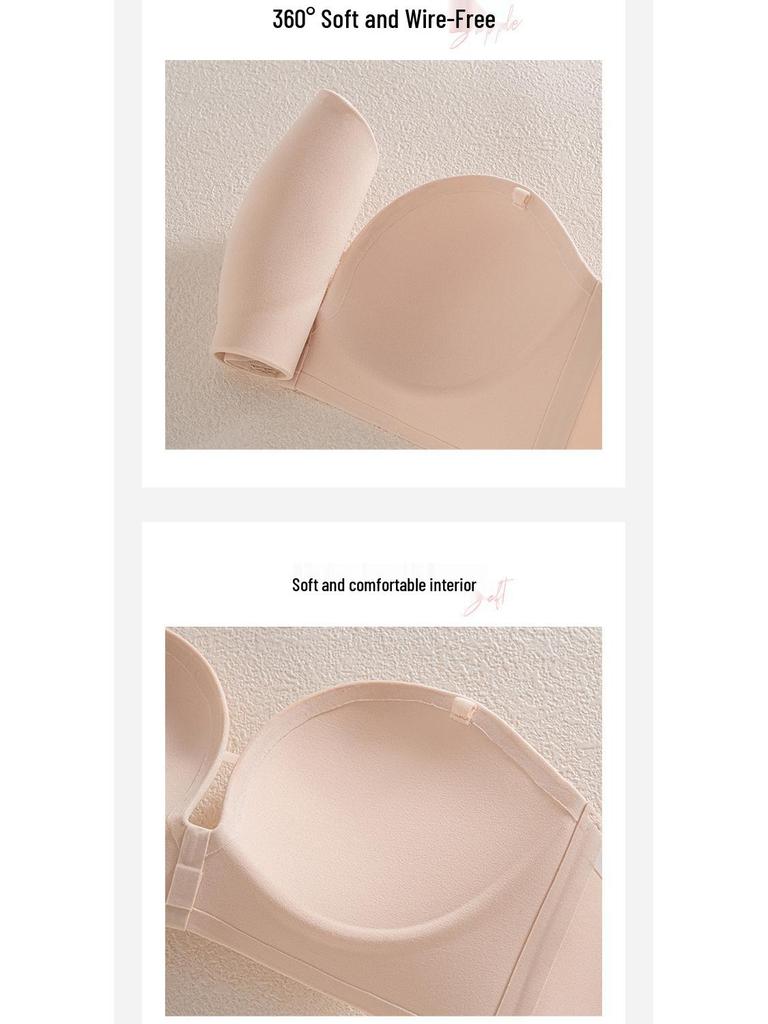 Seamless Push-Up Strapless Bra for Women with Small Chest - Sexy Cross Back, Wireless Side Support