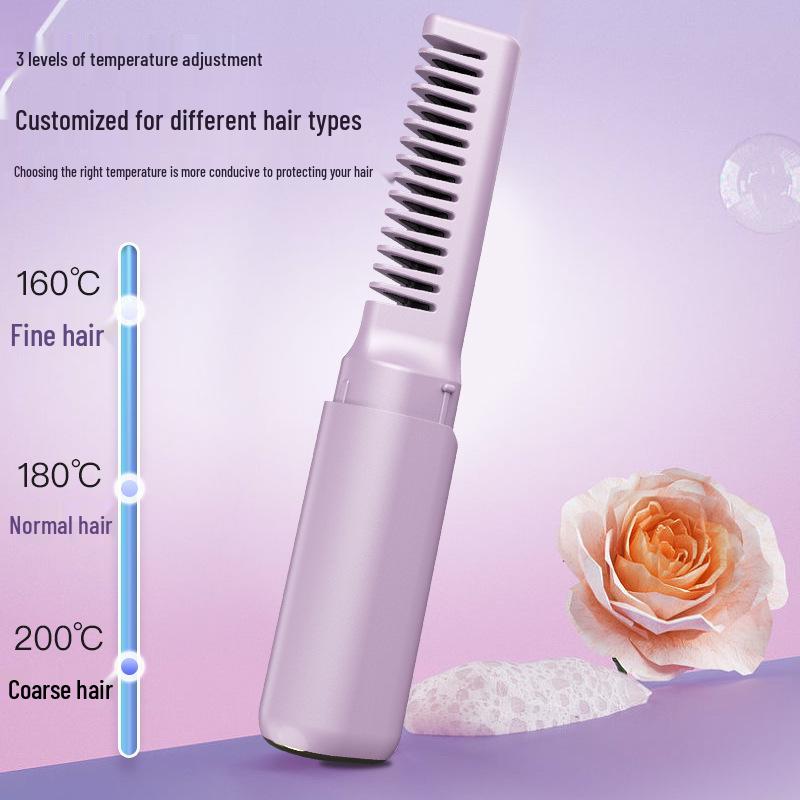 Wireless USB Charging Portable Straightening Comb for Travel