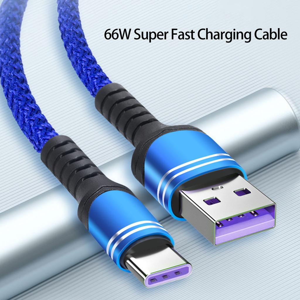 5A 66W Rapid Charge Braided USB C Cable High Durability Fast Charging Solution For Smartphones Tablets On The Go