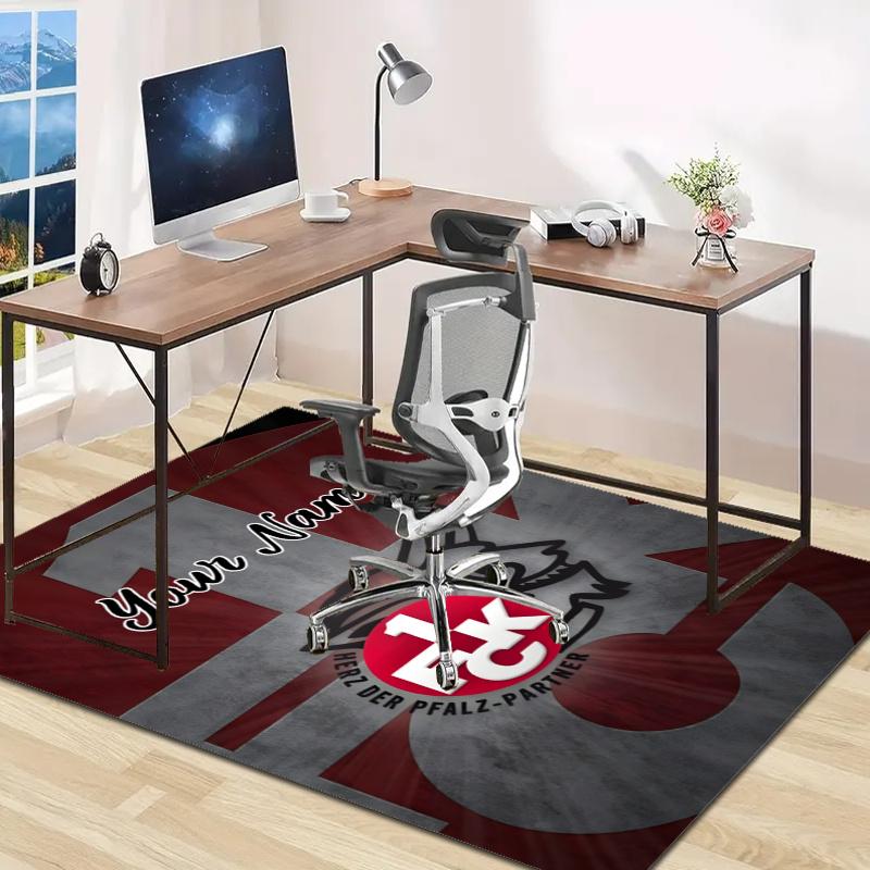 1.FC Kaiserslautern Design Area Rug Personalized Name- Non-Slip, Soft & Cozy Floor Mat for Living Room, Office - Indoor/Outdoor Carpet