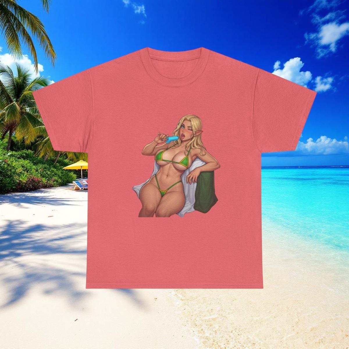 Blonde Bikini Pinup T-Shirt | Retro Beach Pinup Art Classic Vintage Style Tee 3XL