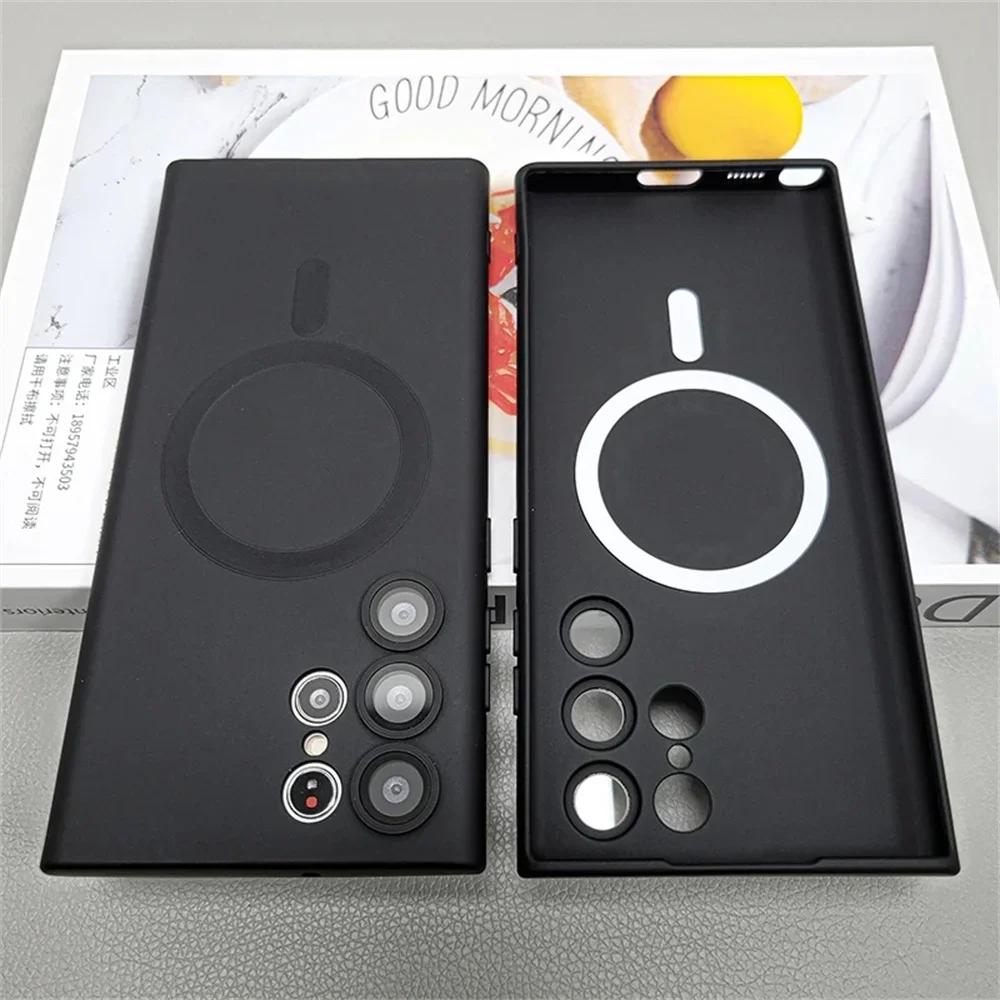Luxury Matte Magnetic Case for Samsung S25 S24 S23 S22 Ultra S21 S20 Plus Capa for Samsung 20 Ultra Magsafe Phone Cover