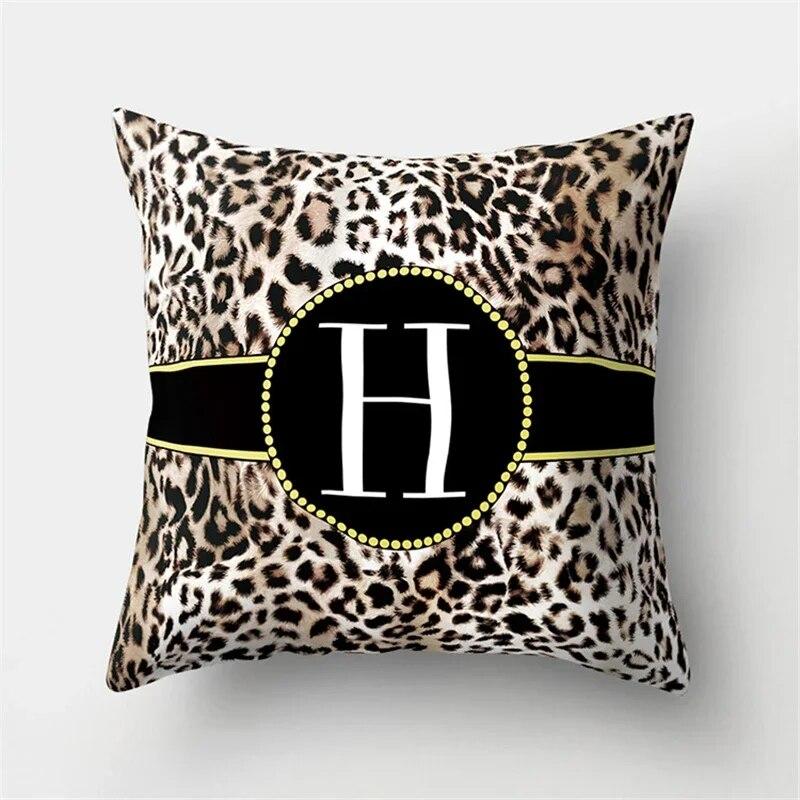 45x45cm Kissenbezug mit Leopardenmuster und 26 Buchstaben, bequemer Kissenbezug für Sofa, Stuhl, Bett, sexy Party, Hoteldekor, Wohnkultur, Kissenbezug