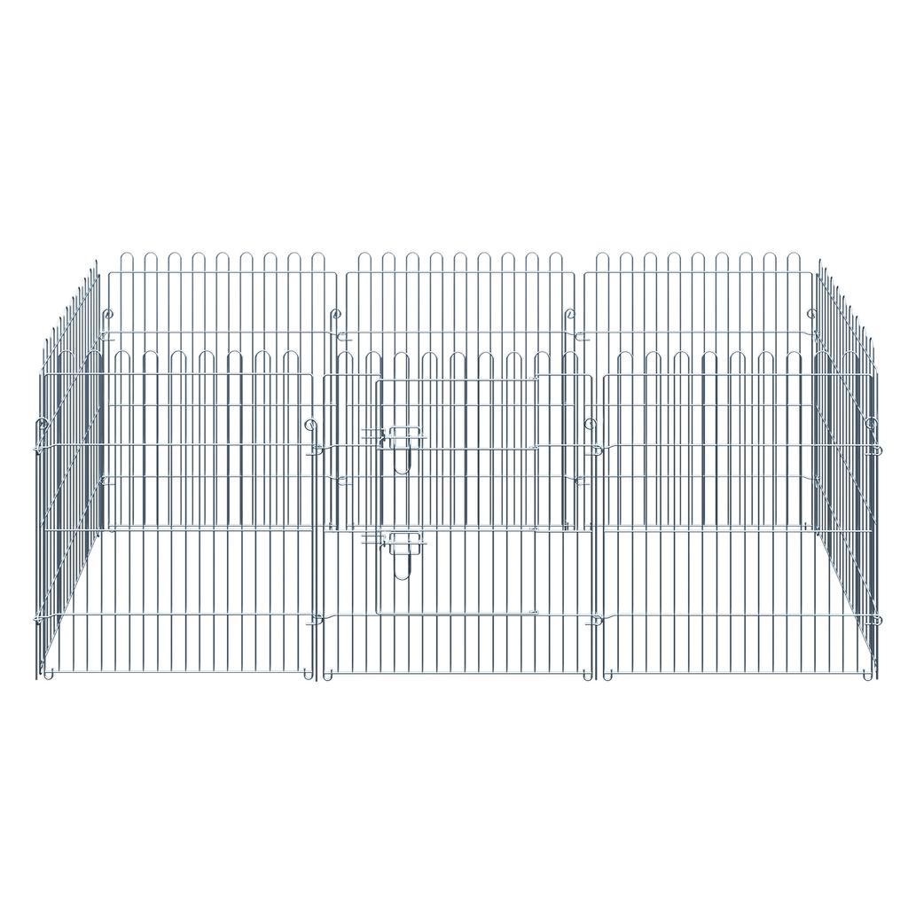 Recinto per Cani di Razza Libera Box Gioco per Cuccioli Recinzione per Cuccioli Box Gioco Cancello per Cuccioli per Animali 8 Pezzi L63 x A76 cm