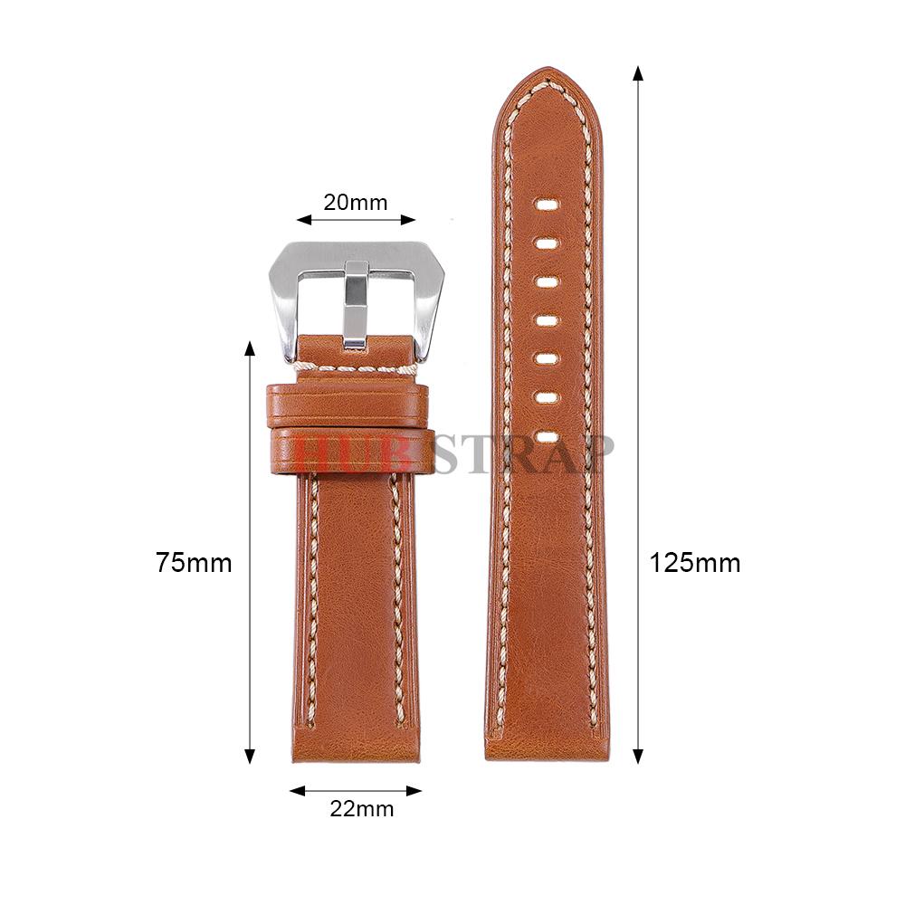 20mm 22mm 24mm 26mm Cowhide Universal Watch Strap for Omega for Panerai Vintage Soft Business Brown Bracelet for Men Women