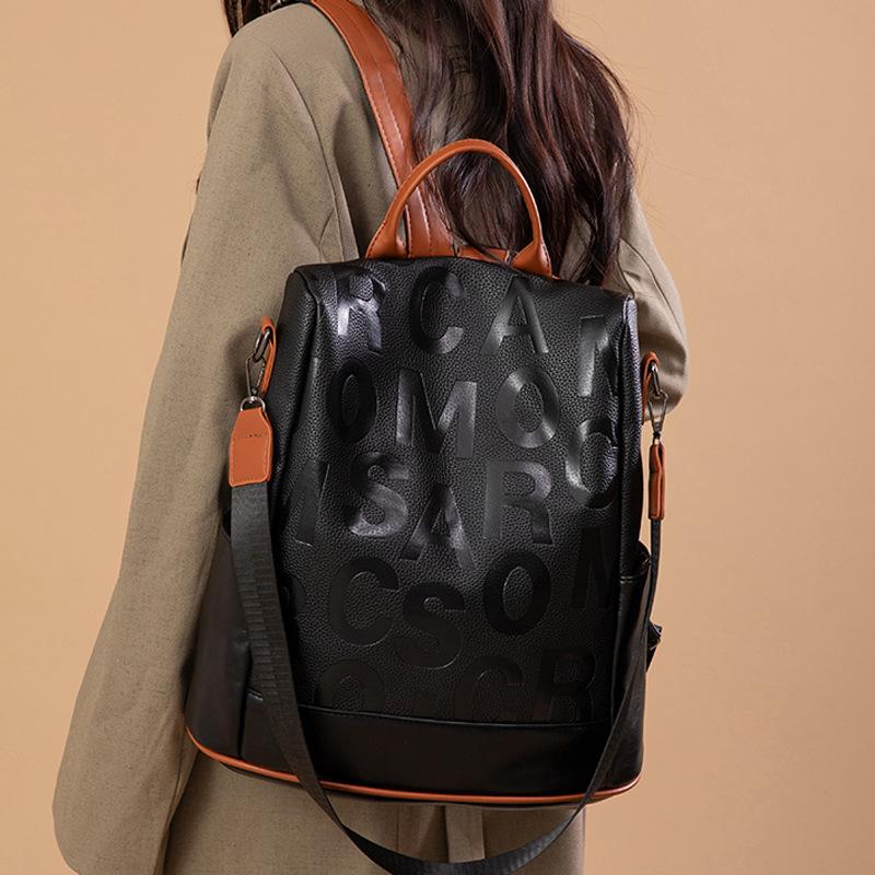 Dual-shoulder Bag, Stylish and Casual, Versatile and Practical, with Decorative Patterns, Large Capacity, Suitable for Travel.