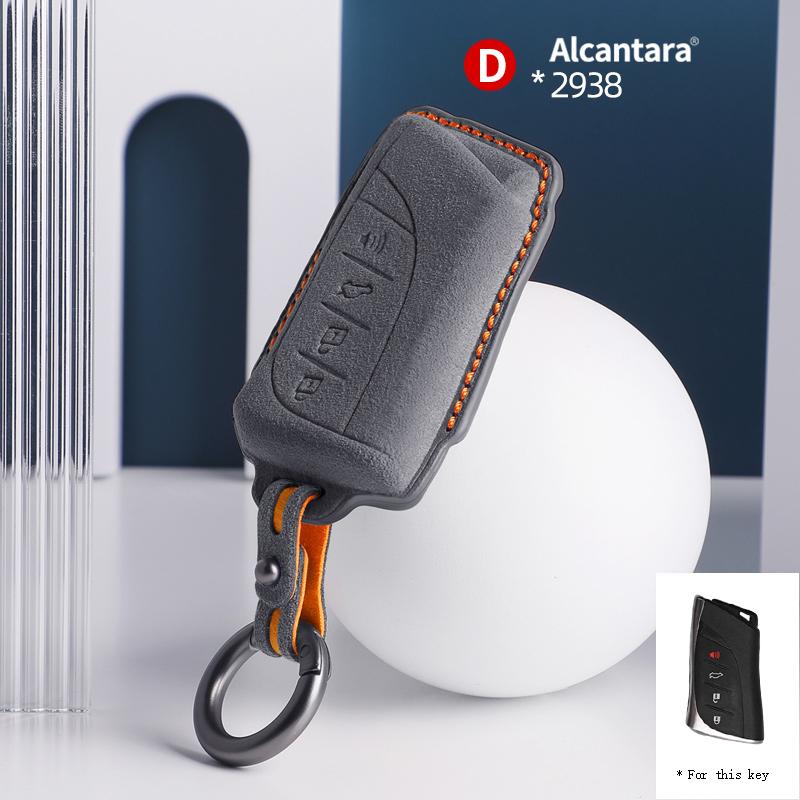 New Suede Key Case Car Key Cover Shell For For Lexus ES NX GS RX UX250 UX260 ES350 LC500 3/4 Button Remote Key Holder Keychain