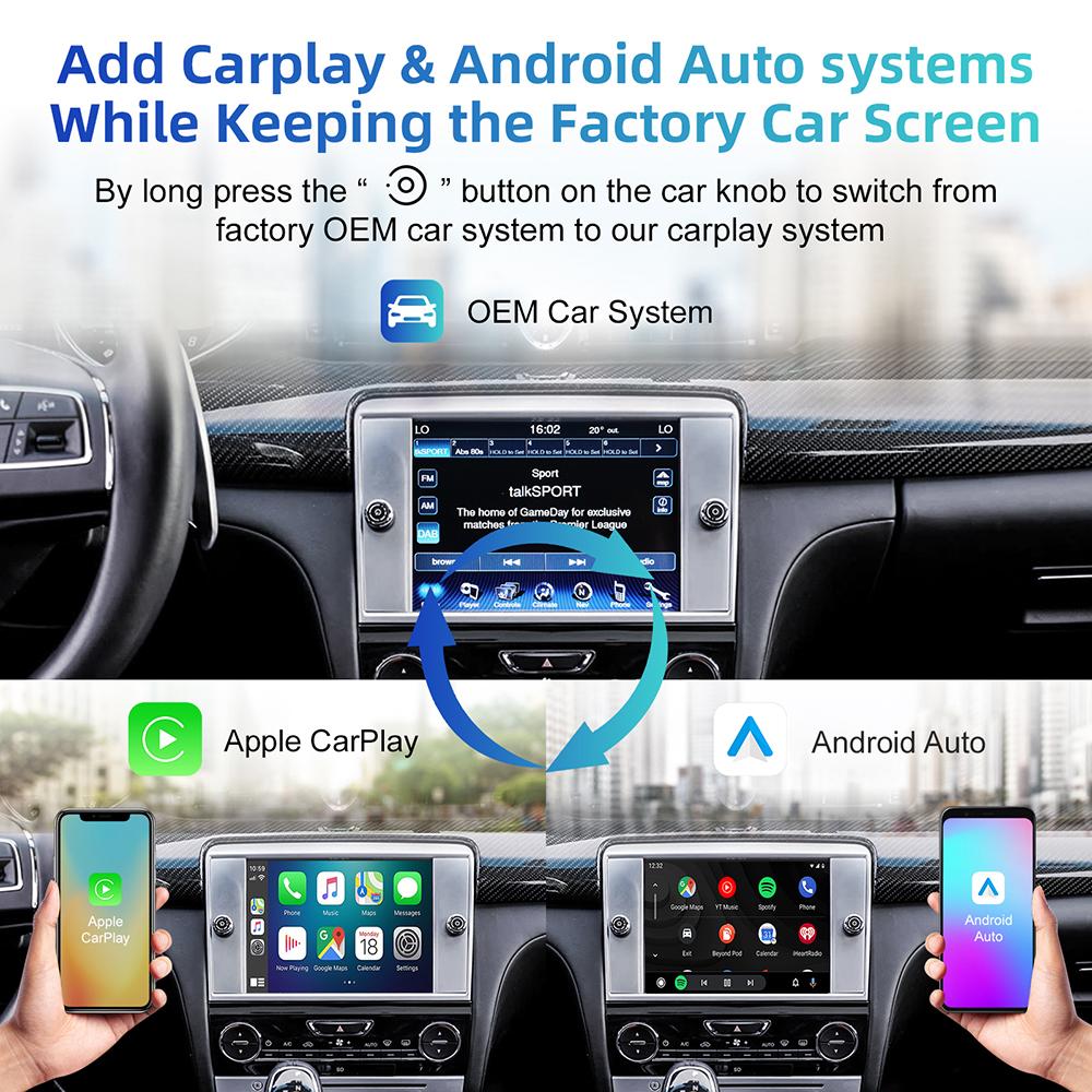 Wireless CarPlay Android Auto Retrofit Kit Decoder Box For Maserati Quattroporte Ghibli CarPlay Interface