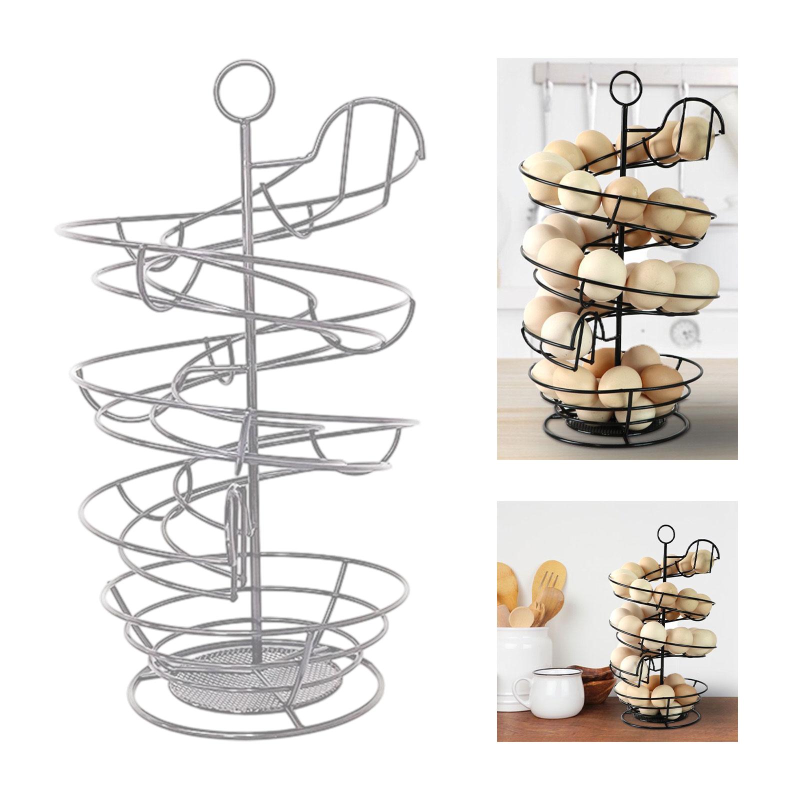 

Spiral Design Metal Egg Skelter Dispenser Rack, Storage Display Rack
