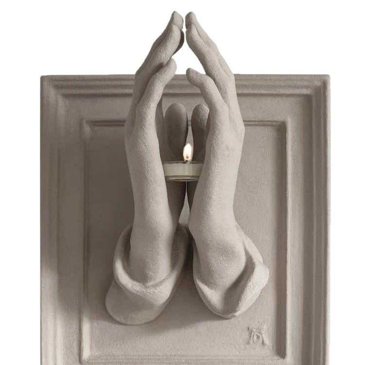 2025 Bestseller: Handmade 'Praying Hands' Aromatherapy Candle Holder & Hanging Ornament 3D Figurine