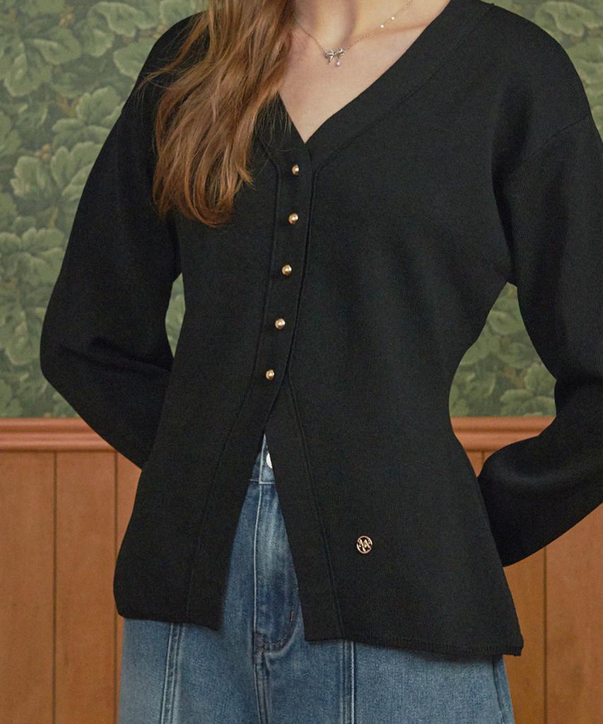 MICANE Redolence V-Neck Cardigan Black