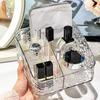 1Pc/Luxury Acrylic Desktop Storage Box, Trapezoidal Compartment Cosmetics Storage Box, Transparent Lidless Storage Box
