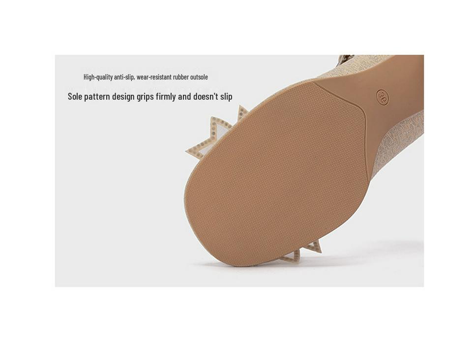 2024 Spring/Summer Bridesmaid Mary Jane Rhinestone Bow Heels - Versatile Women's Chunky Heel Shoes