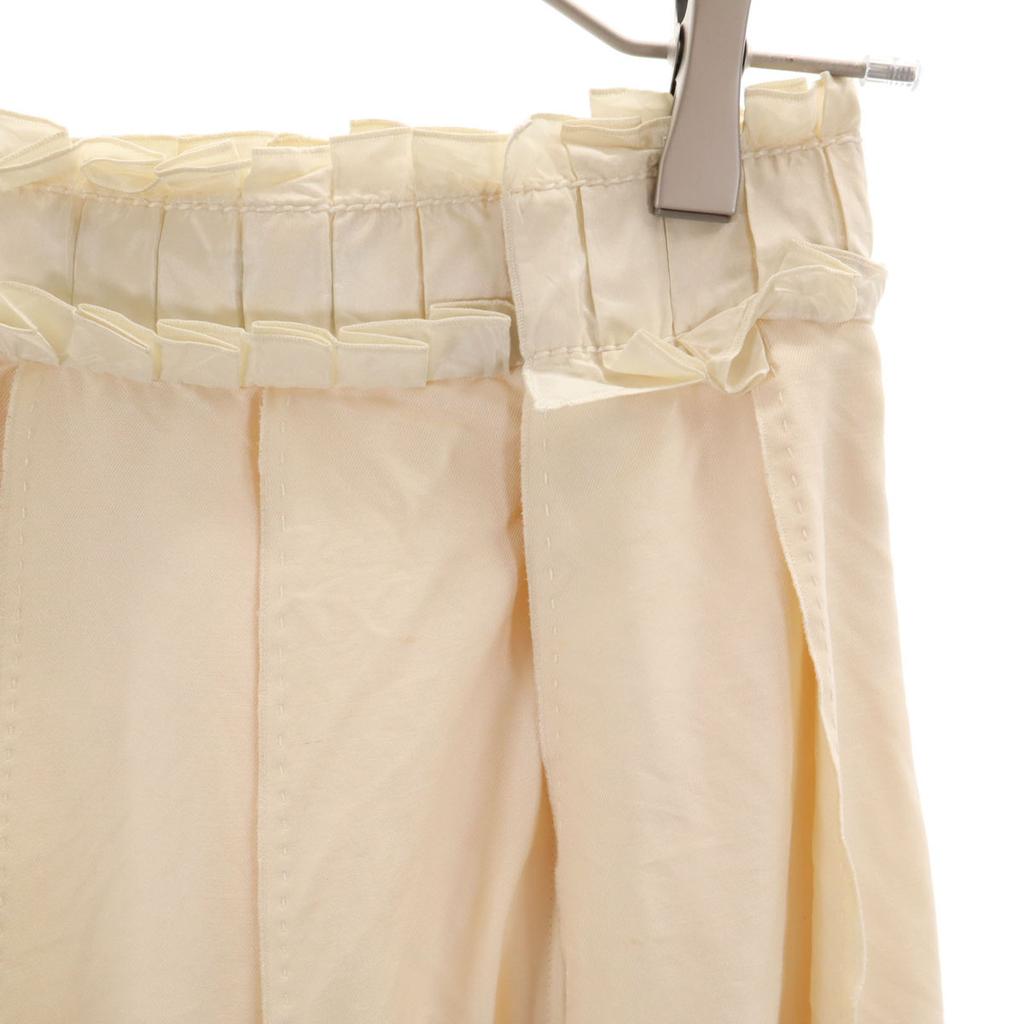 LOUIS VUITTON French silk blend Mimole length Pleated skirt 34 Ivory Women Used