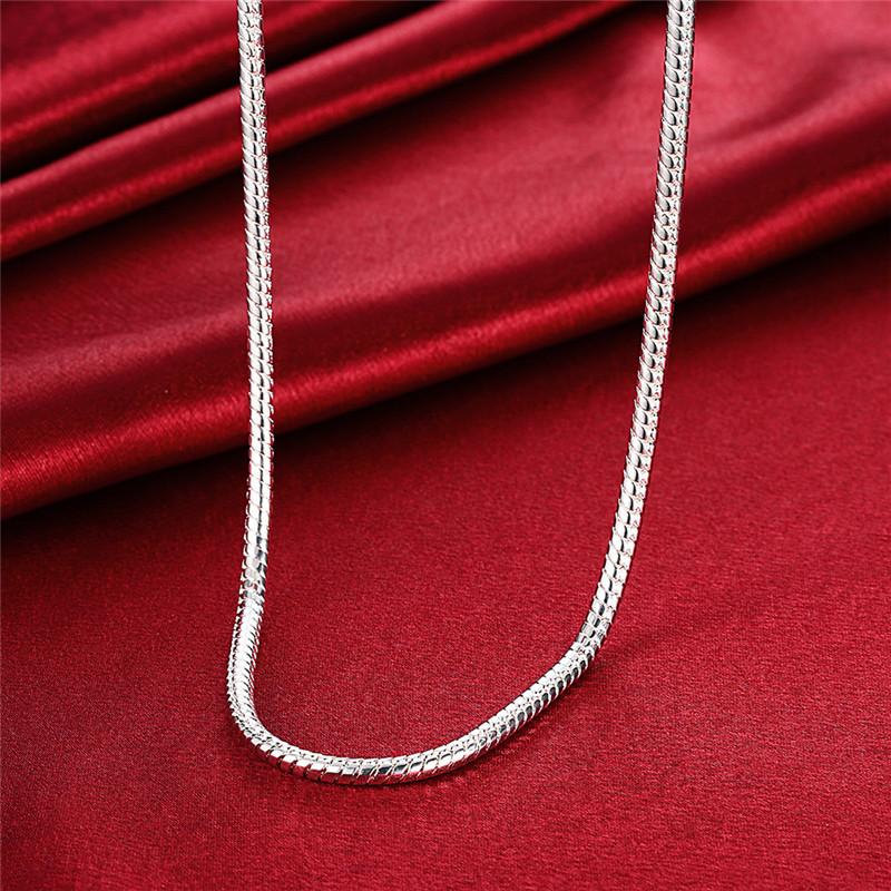European and American Jewelry Fashion Jewelry Exquisite 4mm Snake Bone Chain Men's Necklace Silver Plated Necklace